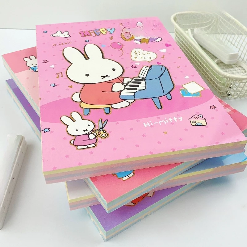 Фото Мультяшный блокнот Kawaii Miffy в новом стиле, формат А5, для студентов, с красочными страницами, утолщенный, практичный подарок для друзей №4