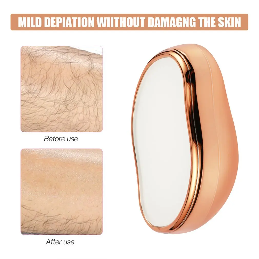 

Хит продаж, ластик для волос с кристаллами Nanoglass, средство для удаления волос, камень, безболезненный безопасный эпилятор, инструмент для депиляции тела, для рук и ног, многоразовый