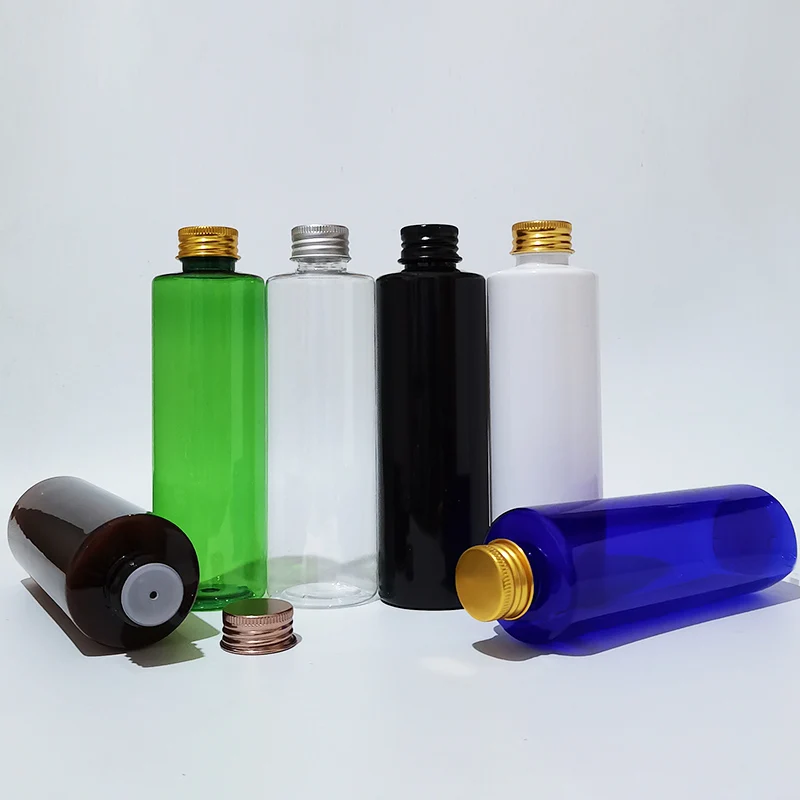 

30 шт. 200 мл прозрачная пластиковая искусственная кожа с золотой и серебряной спиральной алюминиевой крышкой куб. См пустой парфюм, контейнер для лосьона