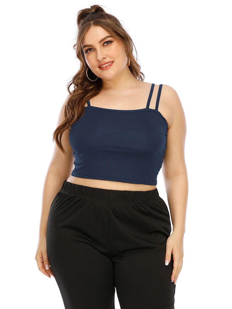 Sexy Women Smocking Camisole Summer Solid Color Plus Size For Crop Top Fashion Women's Clothing Lady Tanks New 2022