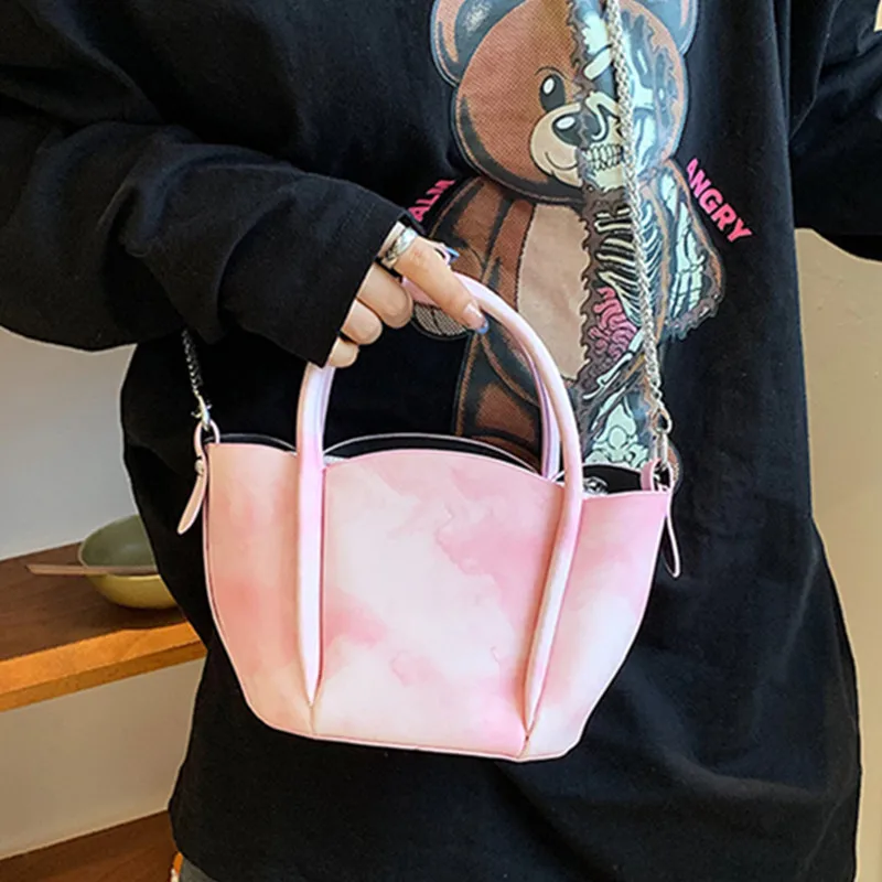 

Pink Trend Shoulder Bags for Women Luxury Soft Leather Crossbody Bag New Top Handle Handbag Ladies All Match Chain Messenger Bag