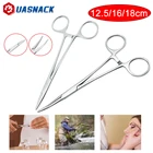 Гемостатические щипцы из нержавеющей стали, зажим для шерсти домашних животных, рыболовные фиксирующие плоскогубцы, ручные инструменты для эпиляции, изогнутыйпрямой наконечник 12,51618 см