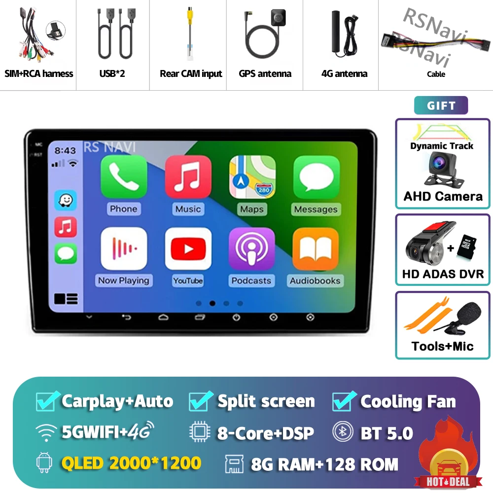 

Android 15 Carplay Auto для Opel Zafira B 2005-2014 Opel Astra H 2004-2014 Автомобильный радиоприемник GPS-навигация Видеоплеер 2Din Стерео