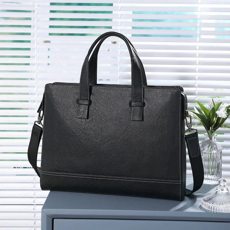 Мужские сумки-портфели деловая сумка из натуральной кожи сумки через плечо