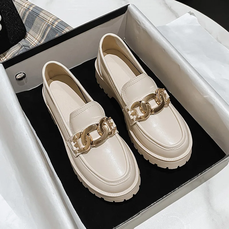 

Black Platform Shoes Women's Loafers Pumps Women's Genuine Leather Footwear Designer Heels Woman Sneakers Party Shoes Ladies
