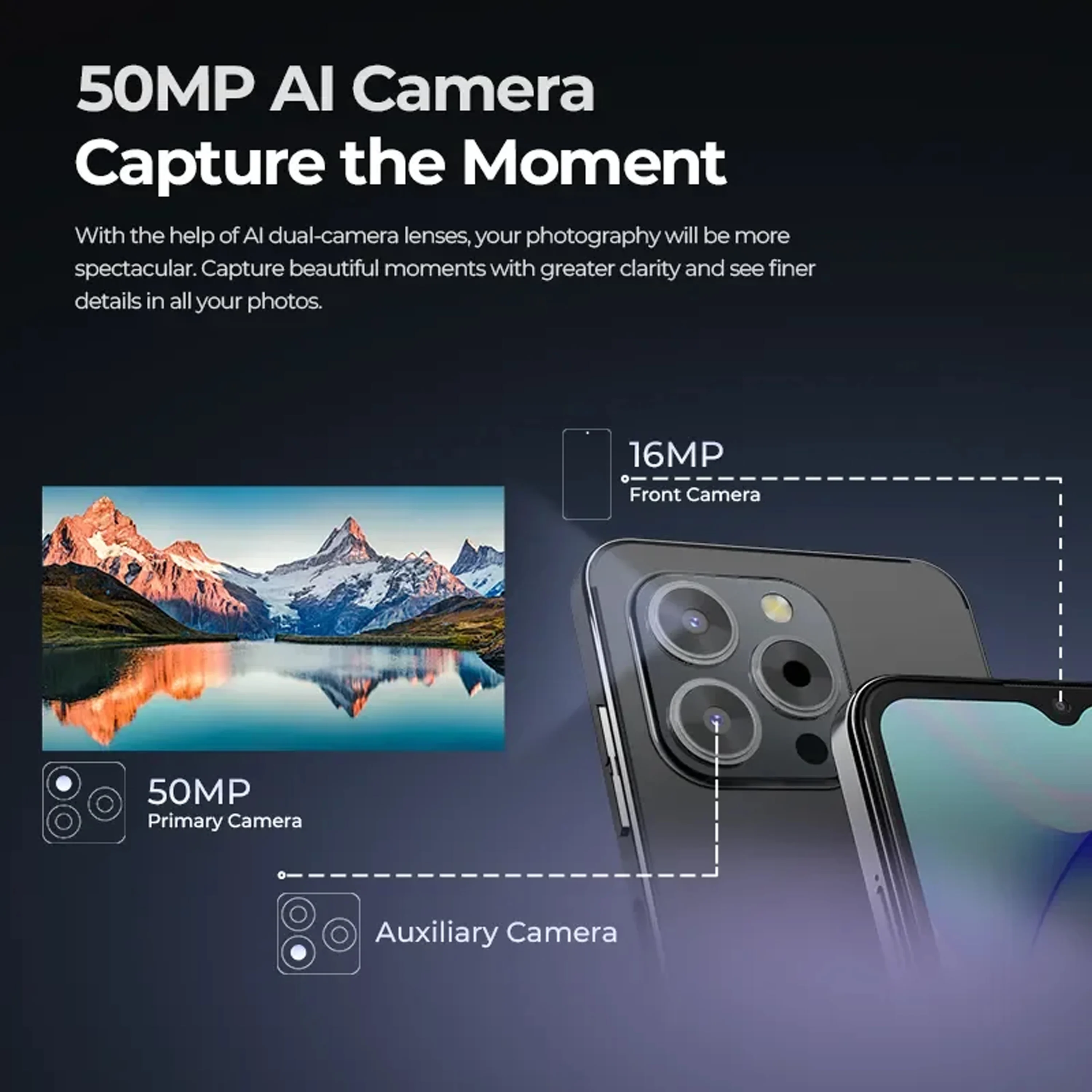 Фото HOTWAV Note 13 Pro, 16 ГБ + 256 ГБ, восьмиядерный процессор, 6,6 дюйма, HD + 90 Гц, частота обновления, Android 13 NFC, 50 МП, камера, 5160 мАч, 18 Вт, зарядка №4