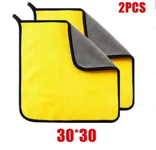 

1/2/6 шт., чистящее полотенце из микрофибры, утолщенная мягкая сушильная ткань, полотенца для мытья кузова автомобиля, двухслойные чистые тряпки, автомобильные аксессуары