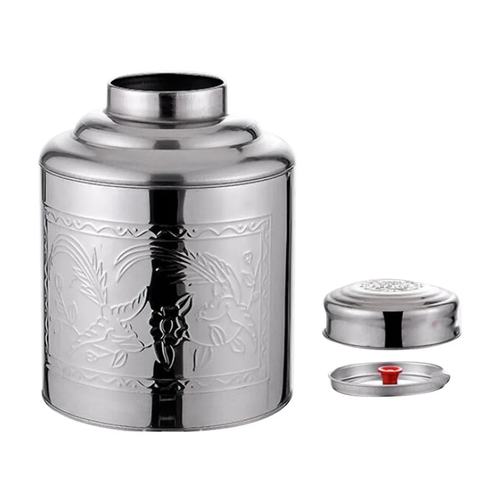 

Tea Canister Storage Jar Food Container Tin Coffee Containers Sugar Loose Metal Steel Stainless Leaf Kitchen Can Sealed