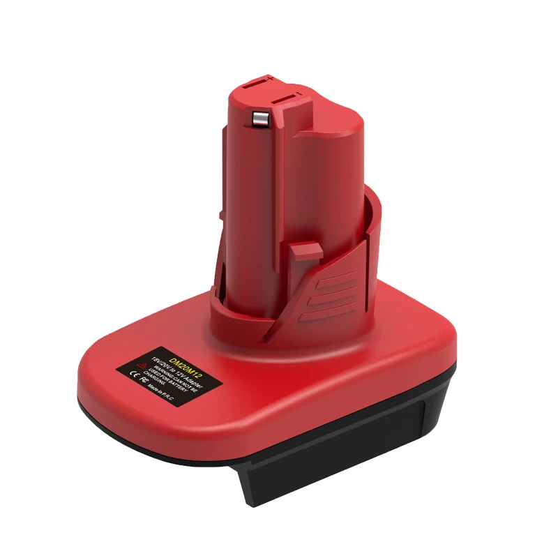 

Адаптер DM20M12 для Milwaukee M18 18 В для литиевых батарей DeWalt 20 В, преобразующий в аккумулятор Milwaukee M12, 12 В, электроинструменты