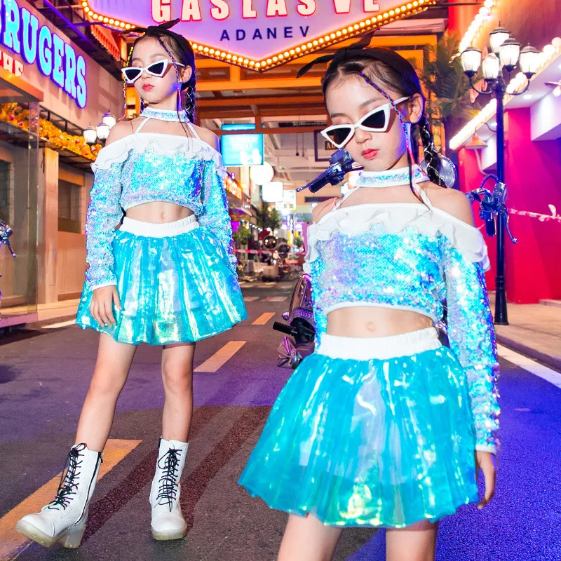 Модельная модная трендовая одежда с блестками для девочек на новый год детская