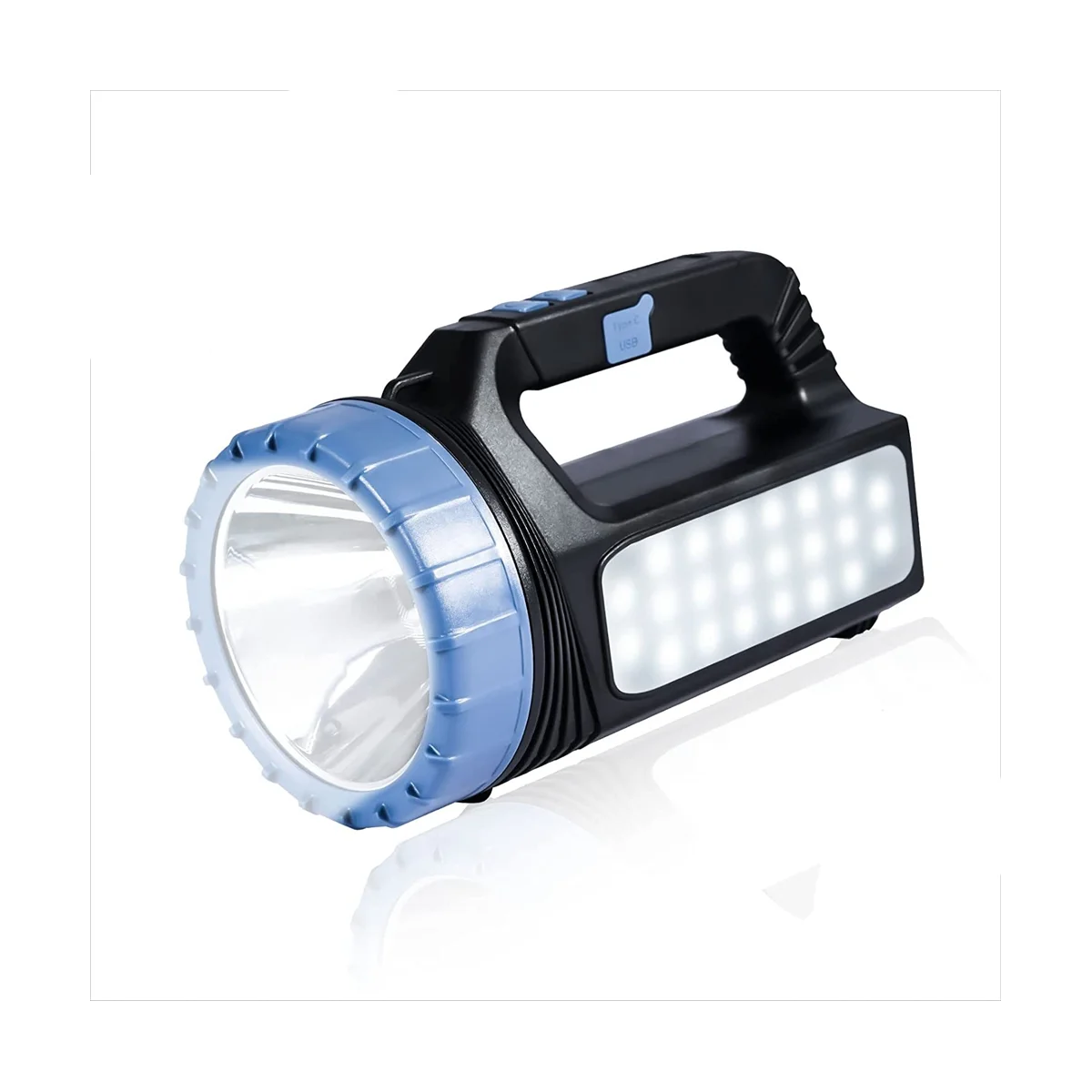 

8000 Lumen Portable Solar Flashlight-Stepless Dimming Rechargeable Flashlight,2400Mah Capacity Flashlight