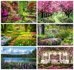 Laeacco фон природа фон для фотосъемки с изображением зеленых деревьев цветов озера парка сада красивых изображений фотосессия Фотостудия