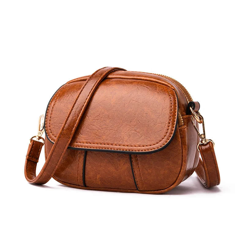 

Retro Shoulder Bags for Women PU Waterproof Fashion Bag Solid Zipper Handbag Crossbody Casual Rectangle Female Outdoor Pocket