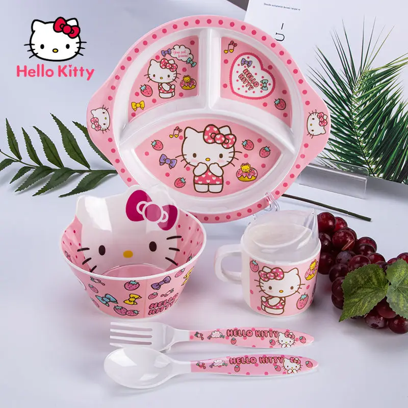 Милый детский набор столовых приборов hellokitty детская сетчатая тарелка миска для