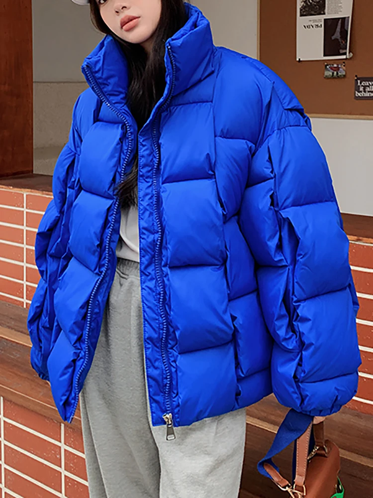 AOSSVIAO Winter Parkas for Women Autumn 2023 New Korean Fashion Oversized Coats Plaid Puffer Jacket Thicken Warm BF Outerwear