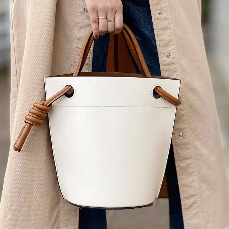 

NEW Solid Color PU Leather Bucket handbag for women Crossbody Bags 2021 Brand Ladies Shoulder bags Female Travel Totes Hand Bag