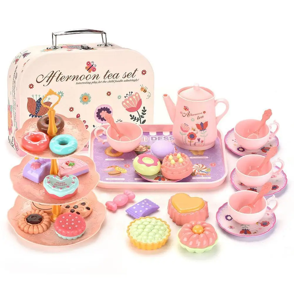 

Simulation Kitchen Afternoon Tea Set Simulation Tea DIY Gifts Kids Toys Set Kitchen Girls Party Toys Pretend Game Children L5M9