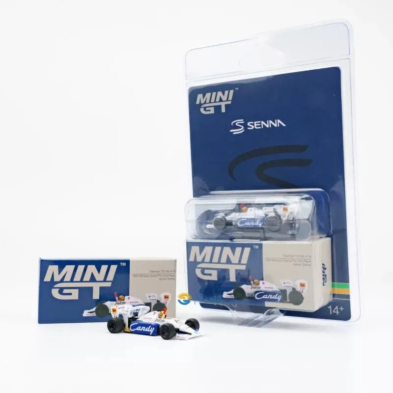 Фото MINI GT 1/64 Lotus 99T Ayrton Senna Toleman TG184 # 19 # Коллекционная модель гоночного автомобиля F1 12 Monaco, литая под давлением, для мальчиков, подарок №2