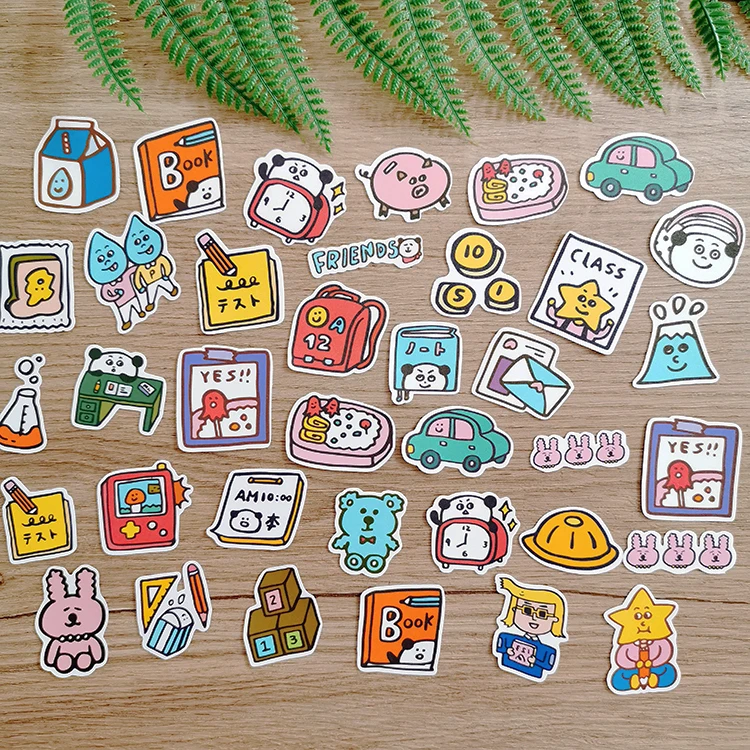 

Handbook Stickers pack Bag scrapbooking decoration aesthetic Tool Ledger Paper Cartoon Illustration Sticker stationery supplies