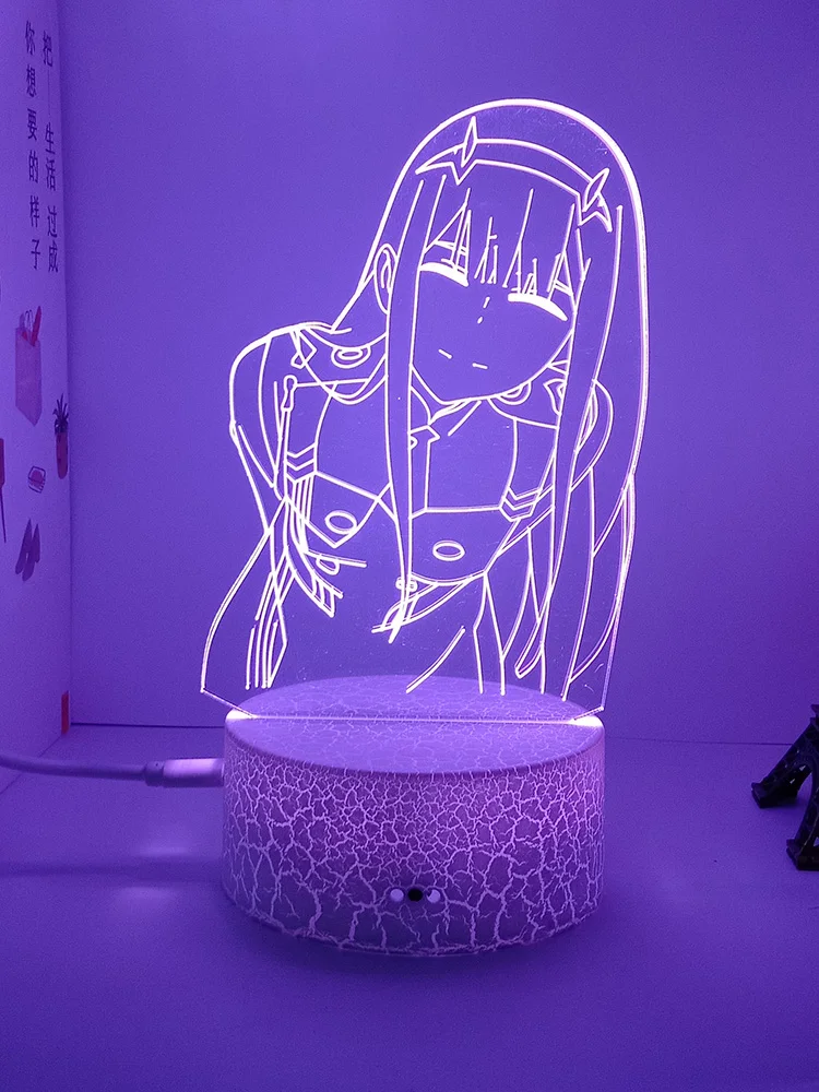 

Darling In The Franxx Zero Two 3d led lamp for bedroom manga night lights anime action figures Decoration lampara de noche