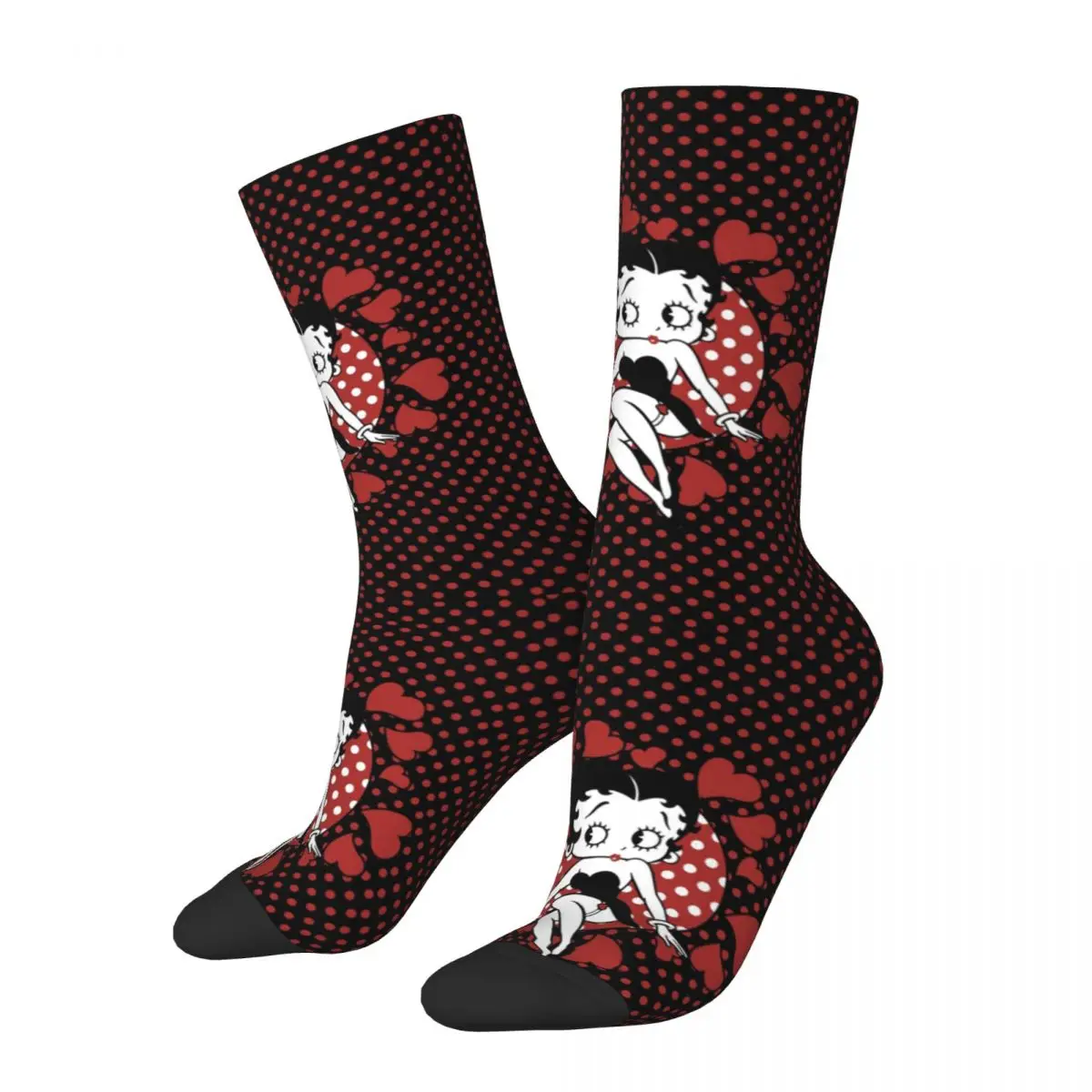 

Hip-hop Bettys Love Mrs. Boop Theme Design Print Socks Accessories All Season Comfortable Middle Tube Socks Breathable