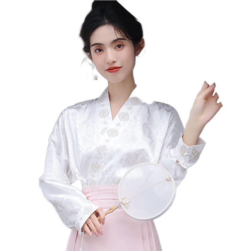 Vest Skirt with Top Long sleeve Autumn Ancient Sle Aircraft Sleeve Hand in Collar Hanfu Shirts New Chinese National S...