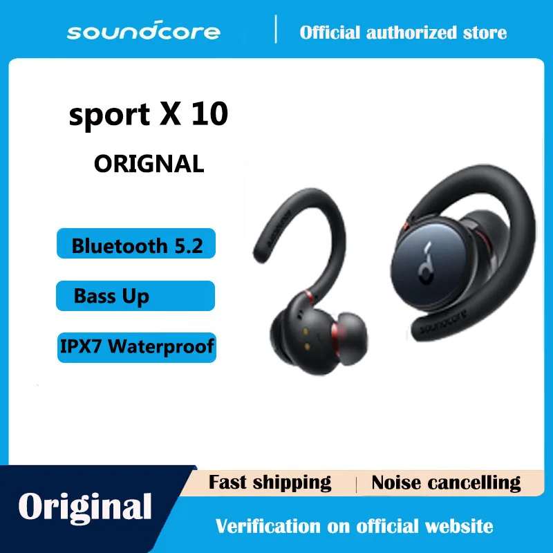 

Беспроводные Bluetooth-наушники Soundcore от Anker Sport X10, вращающиеся Накладные наушники с крючками для максимального комфорта и безопасности