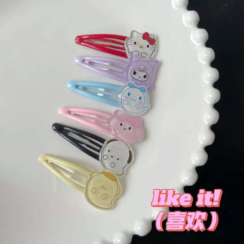 

Bbktsan Lou Cartoon Anime Card Wow New Bb Clip Cinnamoroll Kuromi My Melody Kt Hairpin Sweet Girl Liu Haixi Hair Accessories