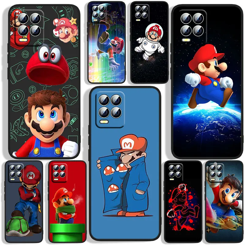 

Cartoon game super mario Phone Case For OPPO Realme C2 C3 C11 C20 C21 C21Y Q3S Q5i X2 X3 GT Neo2 GT2 GT Neo3 Pro Black Silicone