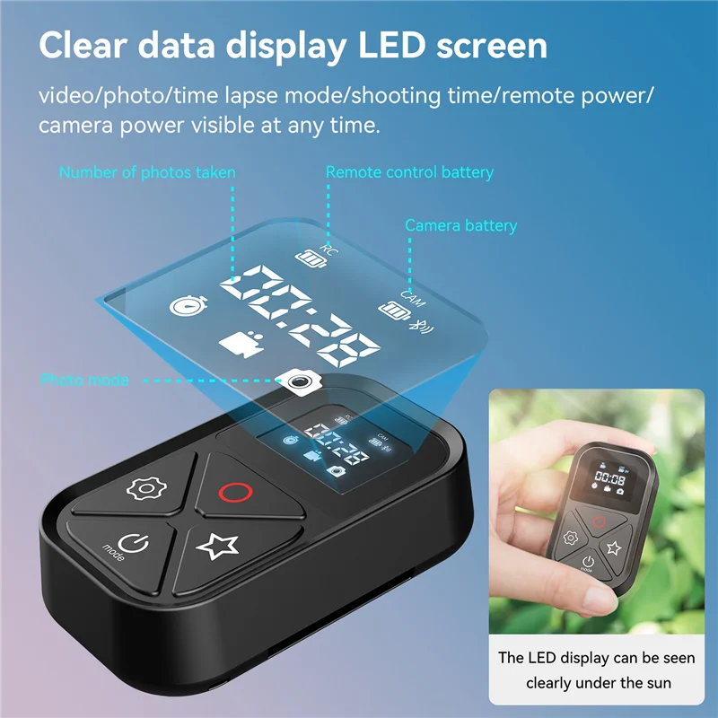 Пульт дистанционного управления T10 80 м с Bluetooth для Hero 11 10 9 8 Max смартфона