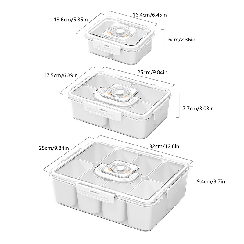 Новый портативный разделенный сервировочный поднос с крышкой на 4/8 ячеек для