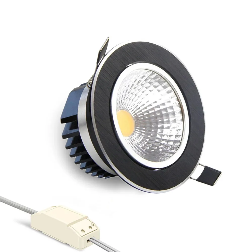 

Led Spot Lights For Ceiling Recessed Round Cob Ceiling Downlight AC220V 10W 15W indoor Spot Kitchen Living Room TV Background