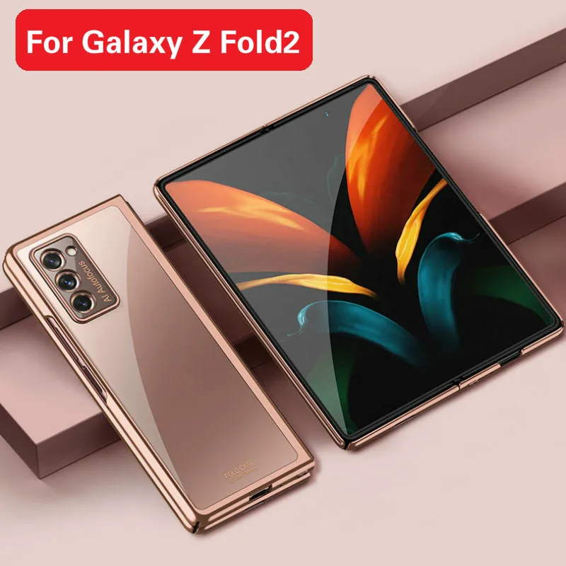 

Luxury Transparent Case for Samsung Galaxy Z Fold 3 All-inclusive Explosion Proof Plating Clear Cover for Galaxy Z Fold 2 Case