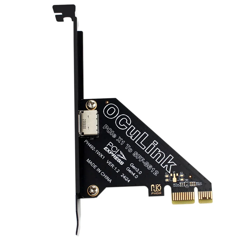 Преобразователь переходной карты расширения PCIE 4.0 X1 в Oculink SFF-8612 16 ГБ для внешней