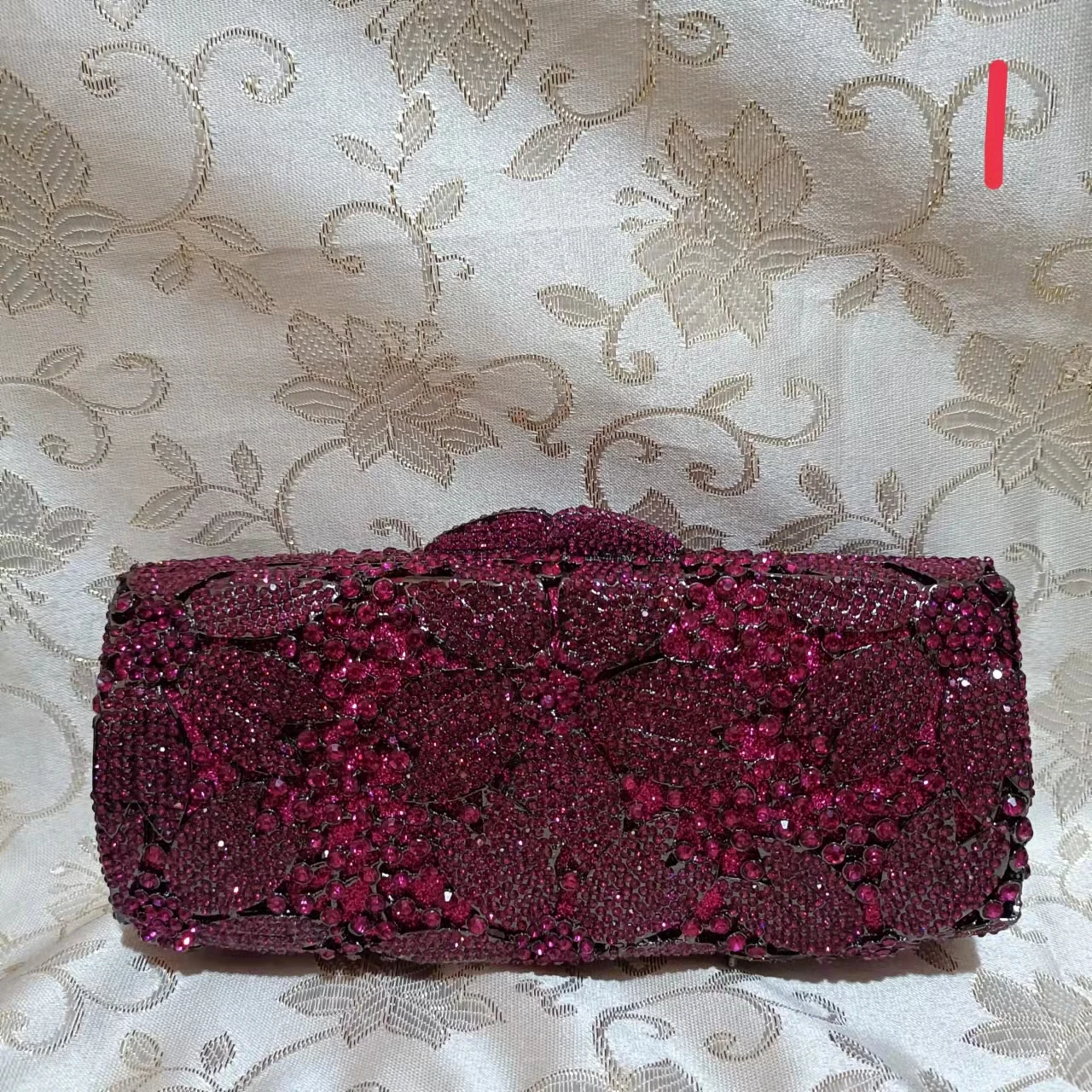 

Woman Purple Flower Diamond Clutch Evening Purse Floral Stone Banquet Bags Wedding Bridal Rhinestone Bag Party Crystal Handbag