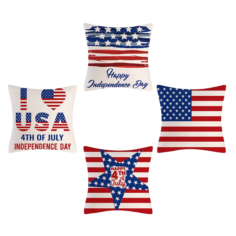 

Патриотическая наволочка 4 шт., 4 июля, защита для подушек, День Независимости, наволочка для дивана, дома