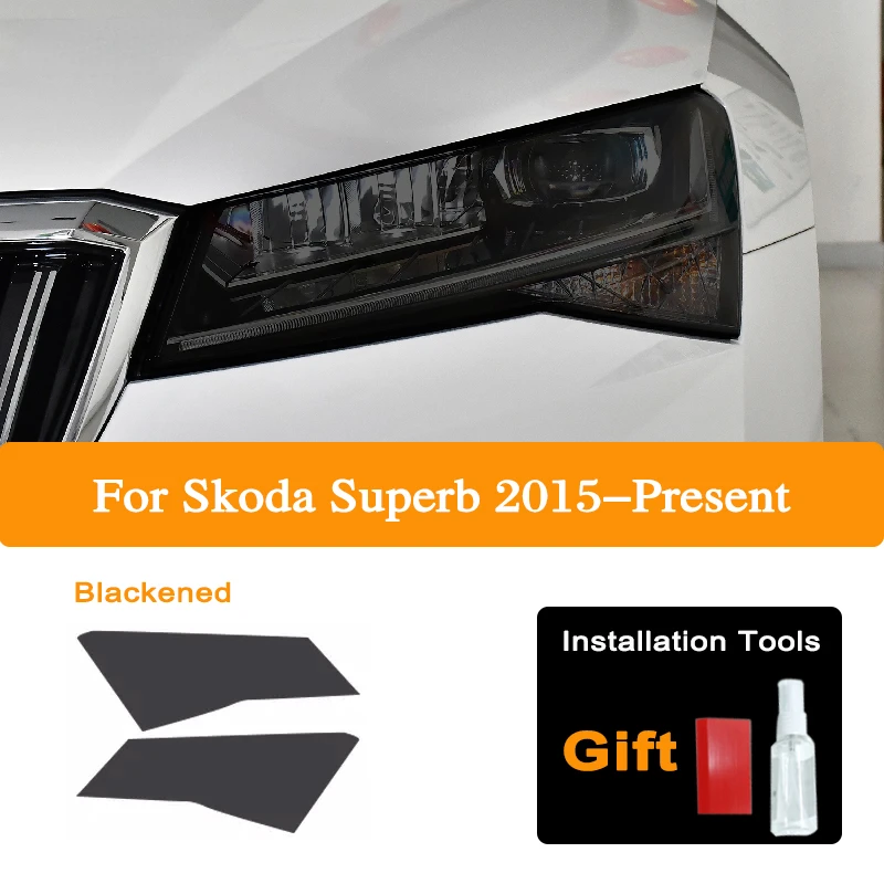 

For Skoda Superb 3 3V B8 2015-On Car Headlight Tint Smoke Black Protective Film Protection Transparent TPU Sticker Accessories