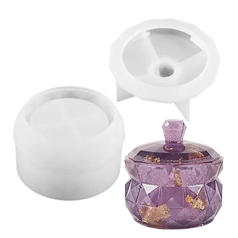 

Storage Box Resin Mold Handmade Fondant Cake Baking Chocolate Sugar Cake Tool Resin Jar Mold With LidKitchen Baking Accessories