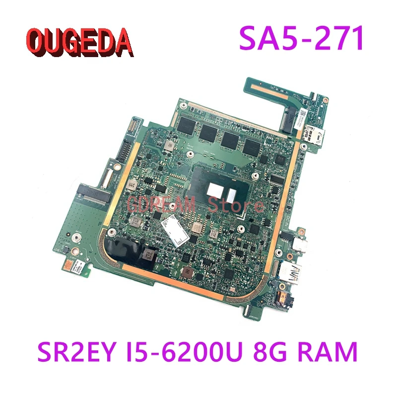 

OUGEDA NBGDQ11004 NBGDQ110047 P2JCC_MB for Acer Switch Alpha 12 SA5-271 271P laptop motherboard SR2EY I5-6200U 8G RAM