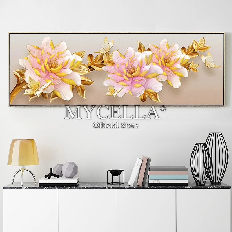 

Needlework Diamond Embroider Full 5D DIY Diamond Painting Peony Flowers Cross Stitch Diamond Mosaic Bead Picture Home Decor