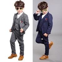 2022 dress boy party outfit formal toddler boys wedding suit sping children school uniform clothes 3 pieces kids costumes sets