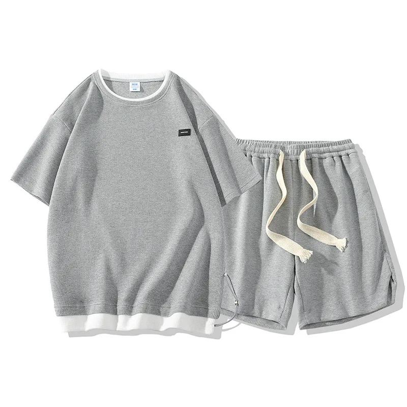 

Мужская футболка-шорты с круглым вырезом, свободного покроя