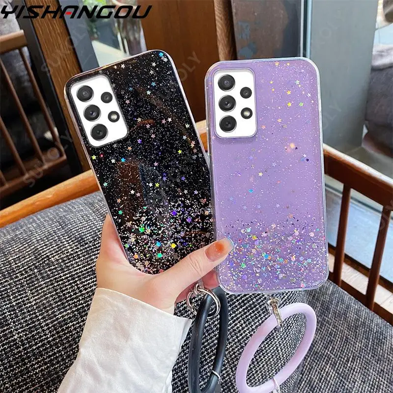 

Градиентный блестящий чехол для телефона Samsung Galaxy A53 A33 A52 A32 S22 Ultra S21 S20 FE S10 S9 Plus, мягкий чехол с блестками