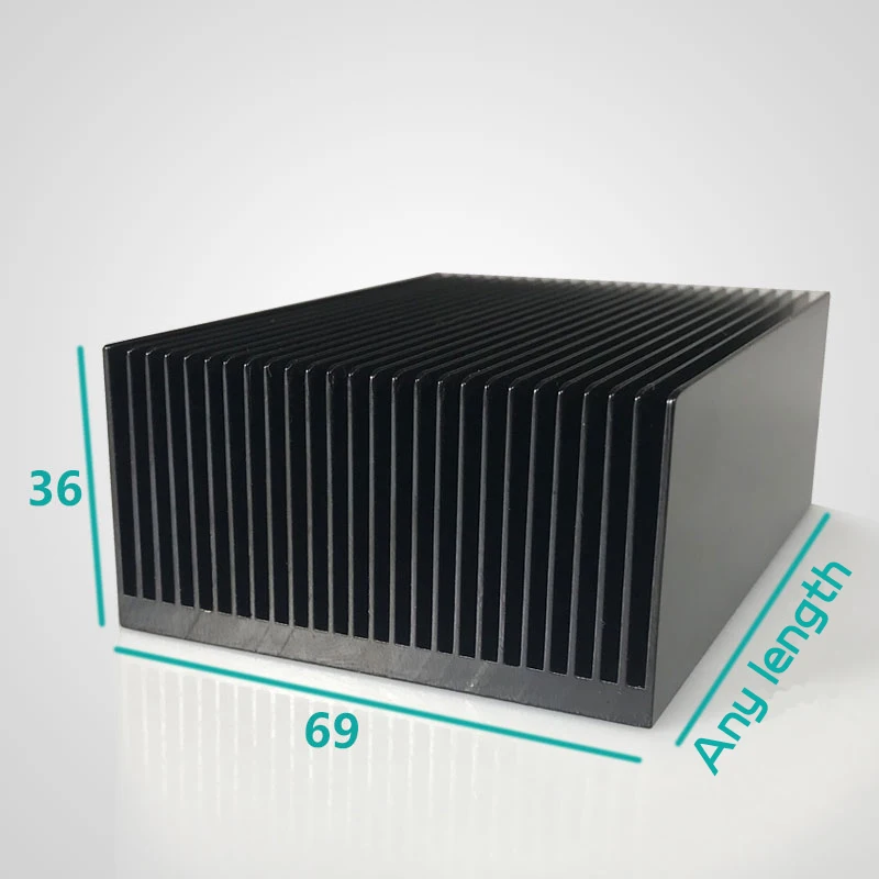 

Черный алюминиевый охлаждающий электронный радиатор для чипа радиатора высокой мощности 69/100/140/250x36 мм