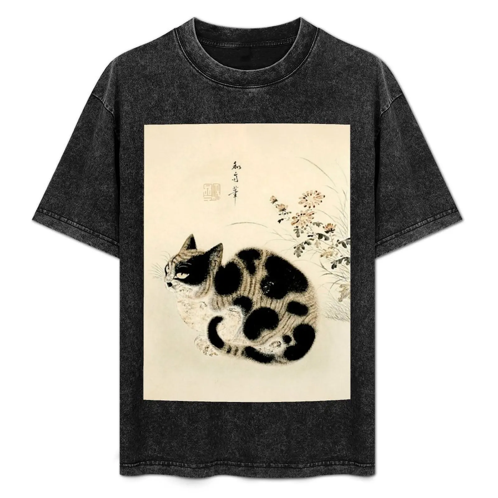 Футболка Кошка в саду от Byeon Sang-byeok винтажная футболка с аниме Heavyweights Croswit мужские