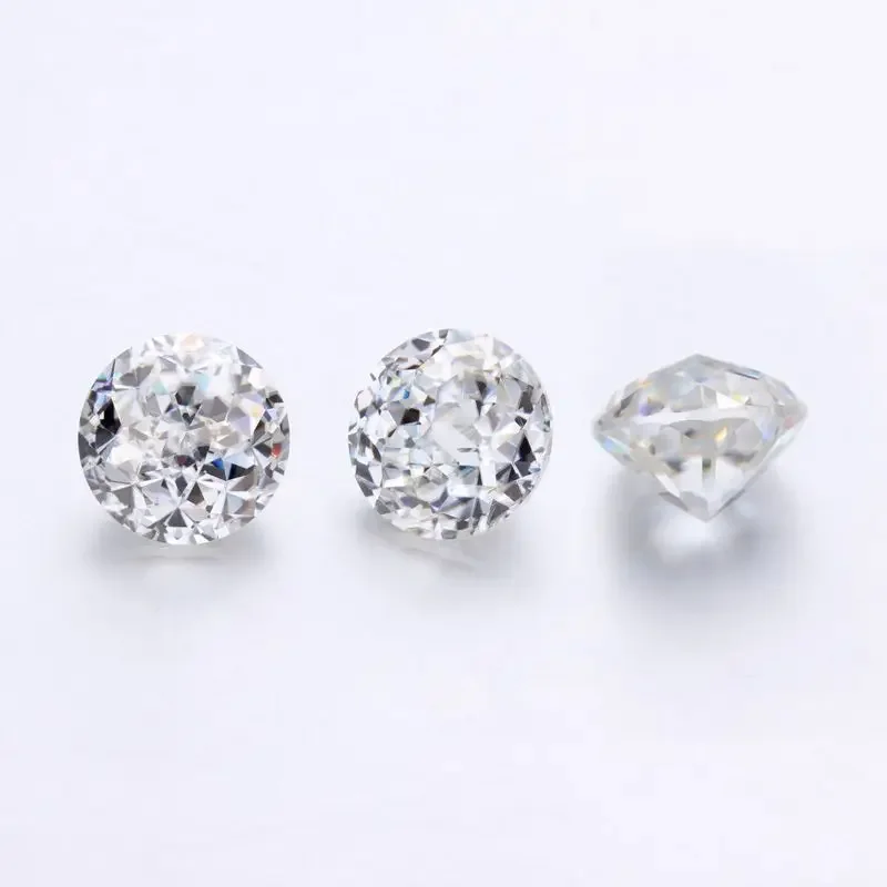 Камень с муассанитом для изготовления колец Круглый юбилейный камень белого