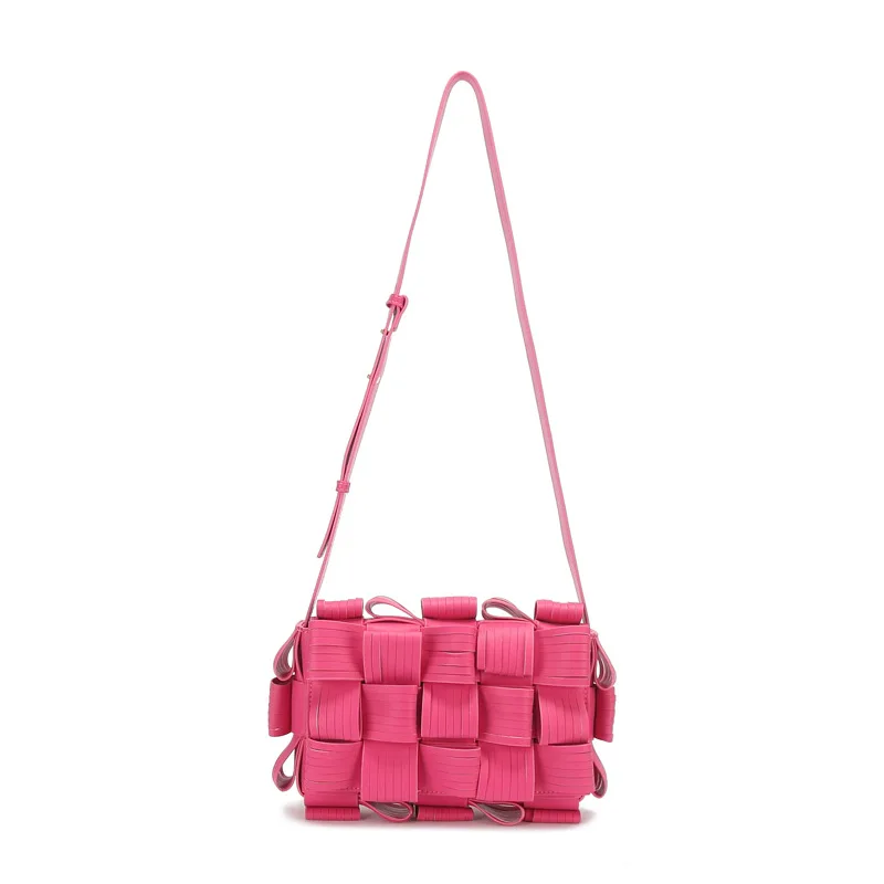 

High-Grade Tassel Woven Bag Pillow Small Square Bag Genuine Leather Fashionable Bag Shoulder Messenger Bag Women's Shoulder Bag