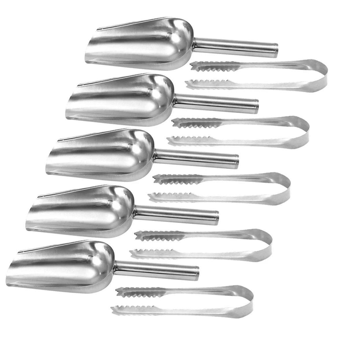

16pcs Mini Ice Cube Maker Scoop Tongs Sets Stainless Steel Cube Scoop Serving Clamp for Buffet Parties Candy ( 6/ 8 Inch )