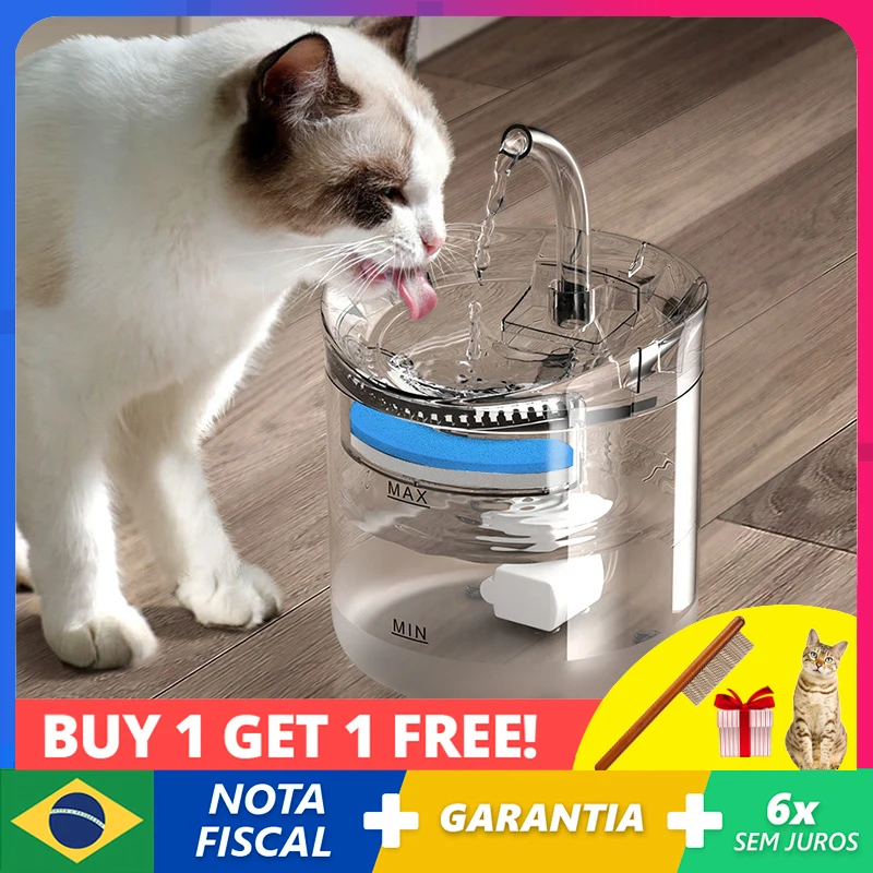 

2L Intelligent Cat Water Fountain With Faucet Dog Water Dispenser Transparent Drinker Pet Drinking Filters Feeder Motion Sensor