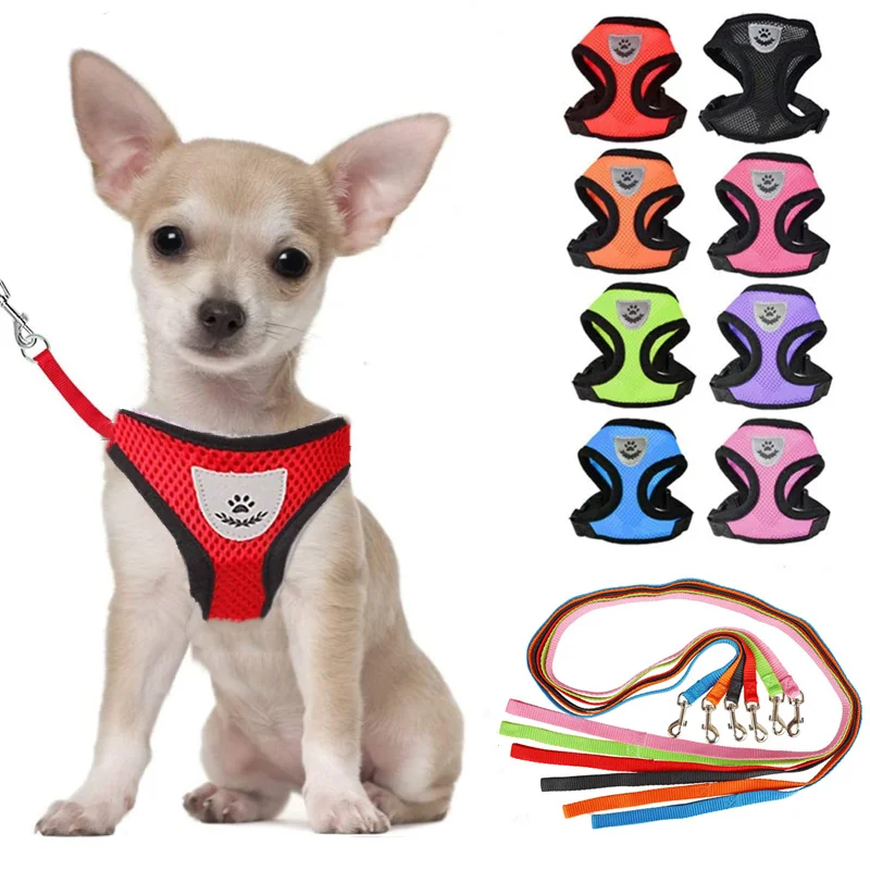 

Nylon Mesh Cat Harness And Leash Breathable Kitten Cats Harnesses Small Dog Puppy Harness For French Bulldog Chihuahua Pug